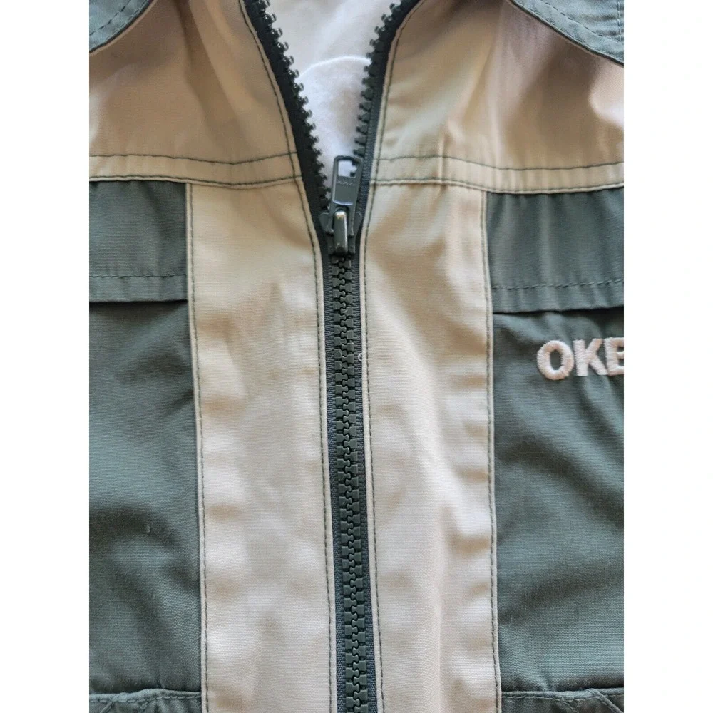 Vintage Oshkosh Green Tan Windbreaker‎ Jacket 2T